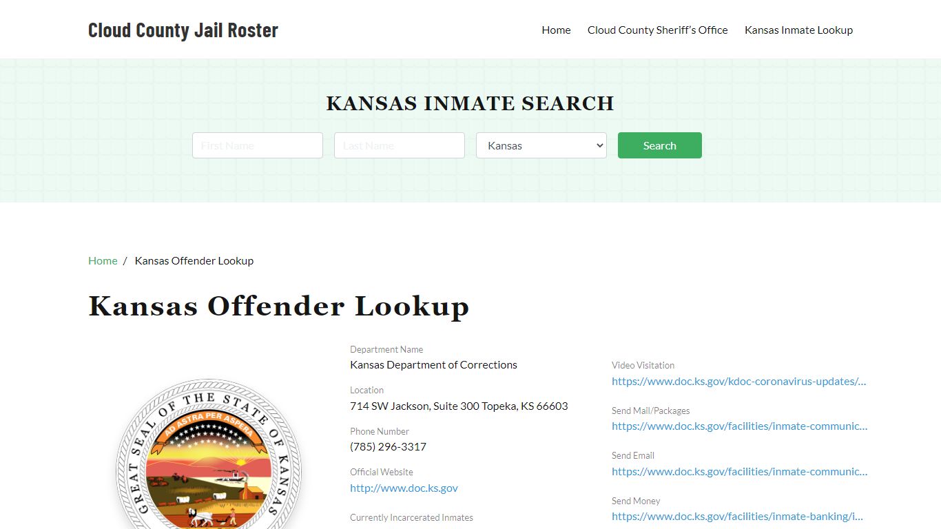 Kansas Inmate Search, Jail Rosters